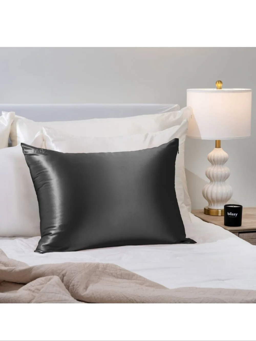 NWT Blissy Pillowcase, Dark Gray, Sandard/Queen Or King Size
